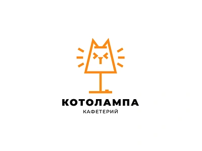 Cat-lamp cat character lamp logo logotype