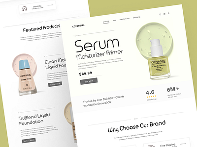 Beauty and Cosmetics Website beauty beauty and cosmetics cosmetics packaging product serum skincare uiux website x web design