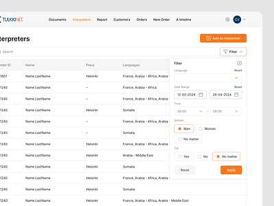 Filter add application button chart dashboard date design filter inputs table time ui uiux web app web application