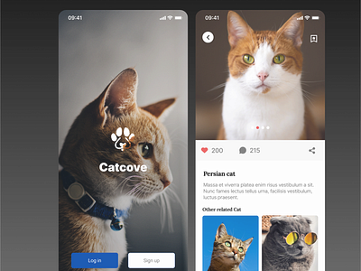CatCove_ Cat Selling & buying app appui cat design designer ecommerce figma mobileapp moderndesign splashscreen ui uiux viral