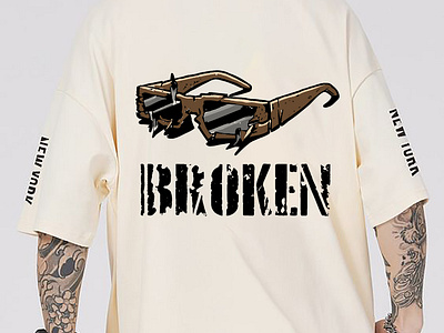 Broken Sunglass T-shirt Design apparel brand branding broken casual outing design edgy fashion graphic design graphic tee illustration logo modern new tshirt street fashion t shirt design tees tshirts typography urban streetwear vector