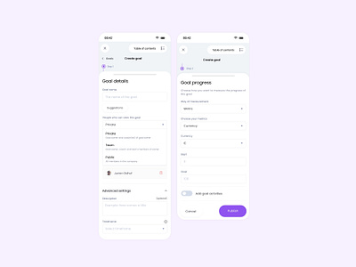 Create a goal flow ui