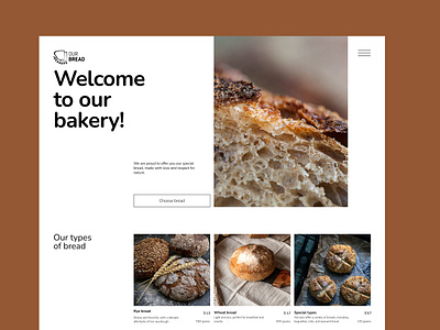 A training website layout for a bakery that specializes in yeast bakery illusttrator web design