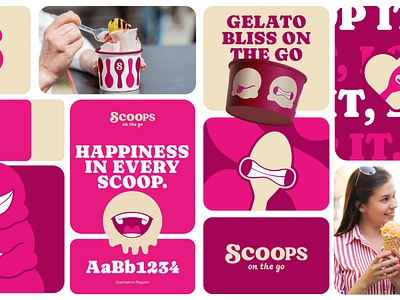 Scoop on the go branding gelato graphic design ice cream logo scoops on the go