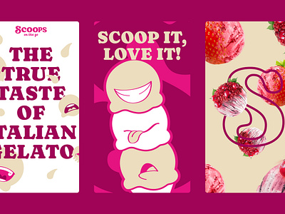 Scoop on the go branding gelato graphic design ice cream logo