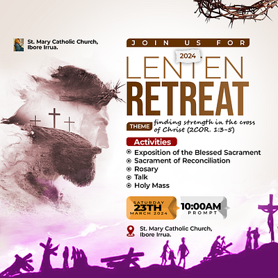 Lenten Design 3d animation branding catholic church esther design flyer design god graphic design holy design jesus christ lenten design logo mary motion graphics priest retreat design ui