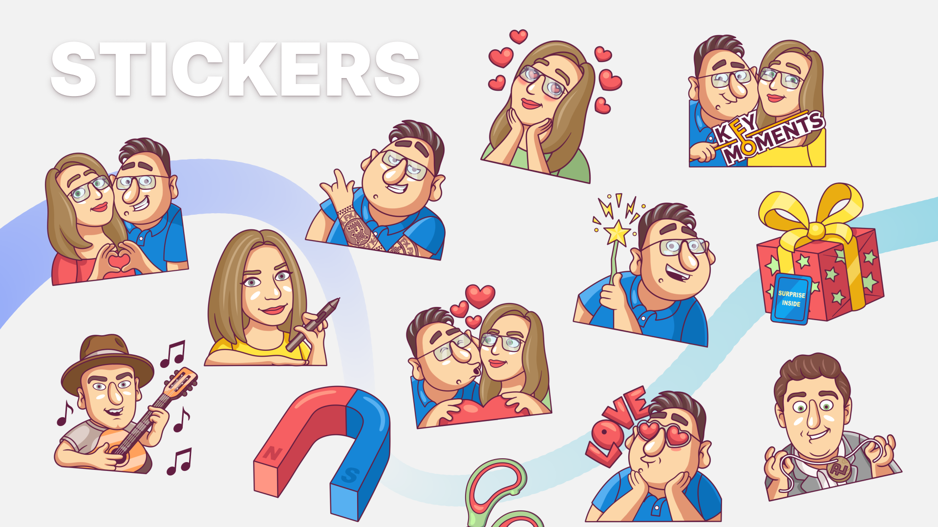 Stickers for the Characters for the brand 2d branding charackter design graphic design illustration vector