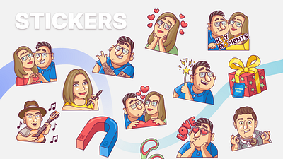 Stickers for the Characters for the brand 2d branding charackter design graphic design illustration vector