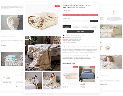 E-Commerce Product Page bedding e commerce ecommerce product page ui design ux design ux ui ux ui design