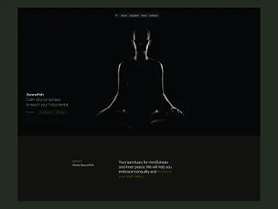 Meditation website concept calm design landing meditation mindfullness minimalist minimalistic design ui uxui website