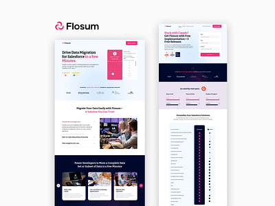 Flosum Landing Pages branding design graphic design landing page landing page ui ui user interface