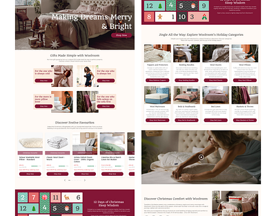 E-Commerce Christmas Landing Page bedding christmas e commerce ecommerce landing page ui design ux design ux ui ux ui design wool bedding