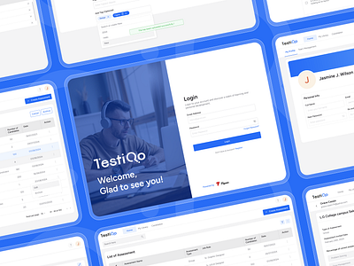 Designed Web Screens for Testiqo - Online Exam Portal! 🤘 7span admin ui dashboard design form ui login online exam portal product product design saas product ui ui design uiux