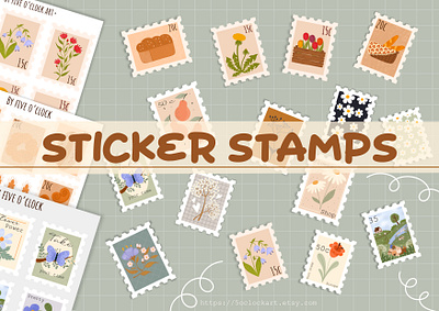 Sticker stamps graphic design illustration stickers