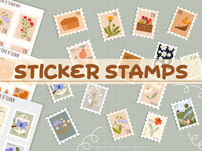 Sticker stamps graphic design illustration stickers