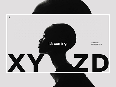 XYZD black and white branding clean design hero homepage layout modern ui ux web design