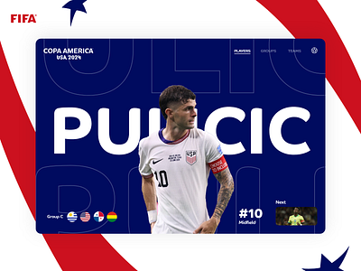 Copa America 2024 - USA (Group C) futbol mondrianizm pulicic soccer ui uidesign usa