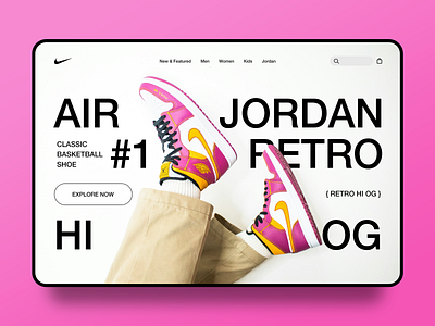 Nike Website air branding clean cool design ecommerce fashion header home page jordan landing page nike online store product shop store ui ux web website