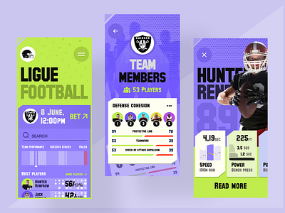 Sports app design app design basketball football mobile app mobile design mobile ui nfl sports ui ux