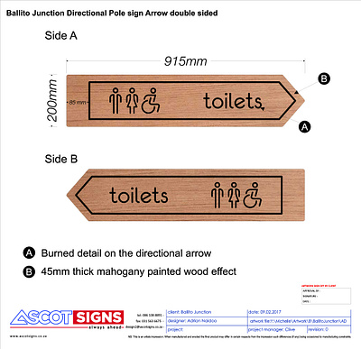 Shop Drawing for Wayfinding Sign graphic design