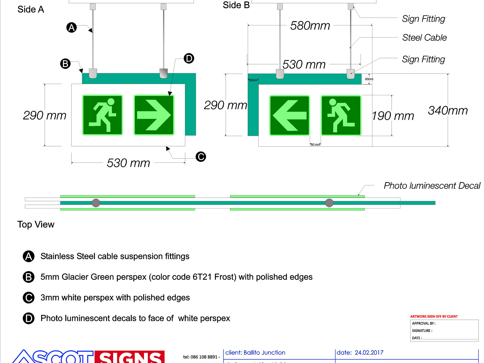 Shop Drawing for Double Sided Suspended Fire sign by A.D on Dribbble