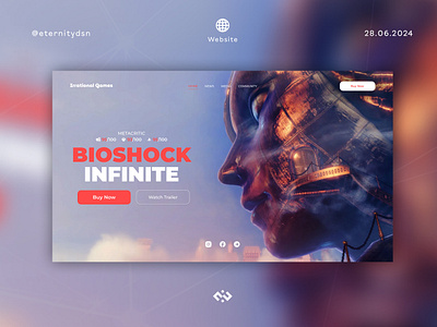 Website - BioShock Infinite landing site ui ux web website веб дизайн лендинг сайт