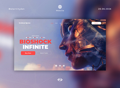 Website - BioShock Infinite landing site ui ux web website веб дизайн лендинг сайт