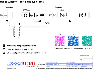 Shop Drawing for Toilet Signs graphic design shop drawing signage