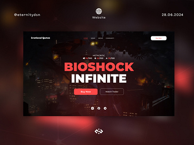 Website - BioShock Infinite(v2) landing site ui ux web website веб дизайн лендинг сайт