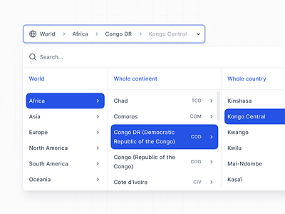 Regional Selector Cascader✨ app breadcrumb cascader dropdown figma map navigation product design selection ui ux