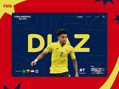 Copa America 2024 - Colombia (Group D) colombia design diaz futbol soccer ui uidesign