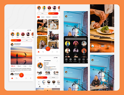 Social Media - Mobile Apps application ui design facebook inspiration instagram mobile design mobile design apps networking apps profile public social media social network socmed tiktok ui user interface video