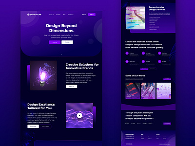 Quantum:LAB - Design Beyond Dimentions agency dark theme design figma ui ui ux user interface website