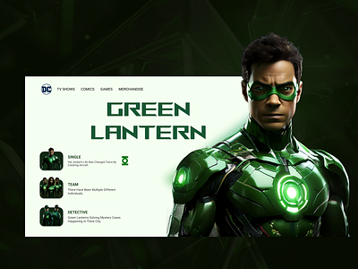 DC Green Lantern Web Design Concept - UI design ui ui design uidesign uiux ux