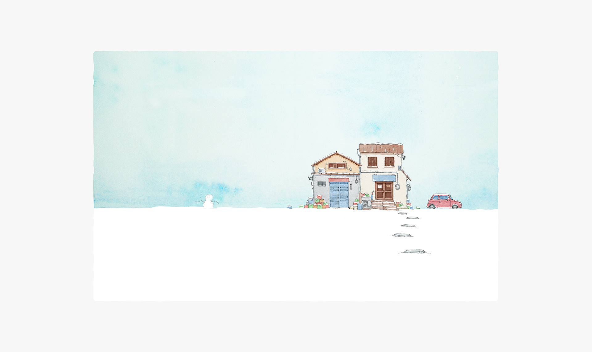 January car design drawing graphic graphic design illustration penart red sketch snow watercolor