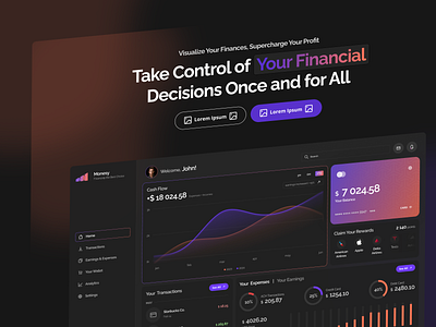 Financial Dashboard Homepage bank bank dashboard dashboard financial dashboard homepage landing page money ui ux web flow webdesign