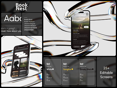 Book Nest - E-book Store app app design audiobook bento design book nest book store books bookshop e book ebook ecommerce figma library listen mobile app read reading app ui ux videobook