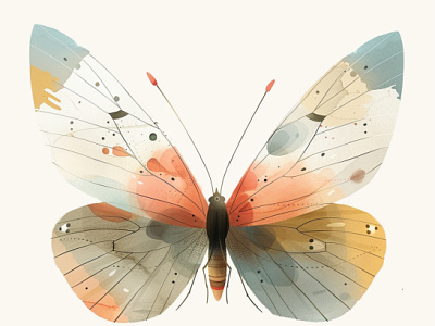 Butterfly_clipart_in_the_style_of_Jon_Klassen_d_ 3d animation branding graphic design logo motion graphics ui