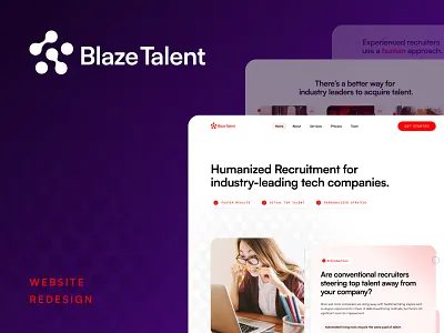 Blaze Talent Website Redesign branding figma framer graphic design hiring home page hr minimal recruiter recruiting recruitment startup talent tech web design website