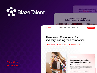 Blaze Talent Website Redesign branding figma framer graphic design hiring home page hr minimal recruiter recruiting recruitment startup talent tech web design website