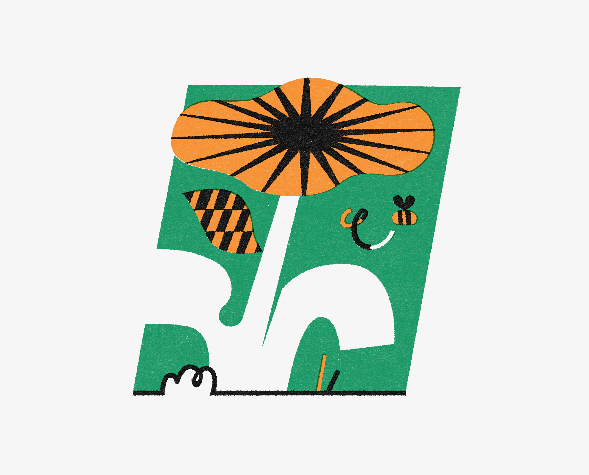 Flower bee flower growth illustration patswerk pattern poster print riso summer vector vintage