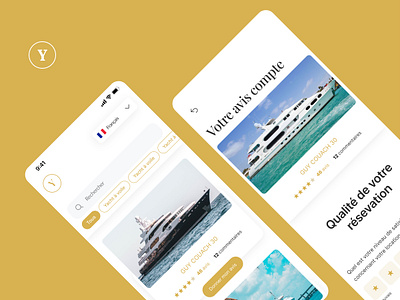 Yatch Review Concept app boat filter gold premium yatch