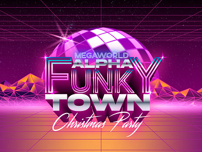 Christmas Party KV Theme: Funky Town graphic design illustration key visuals