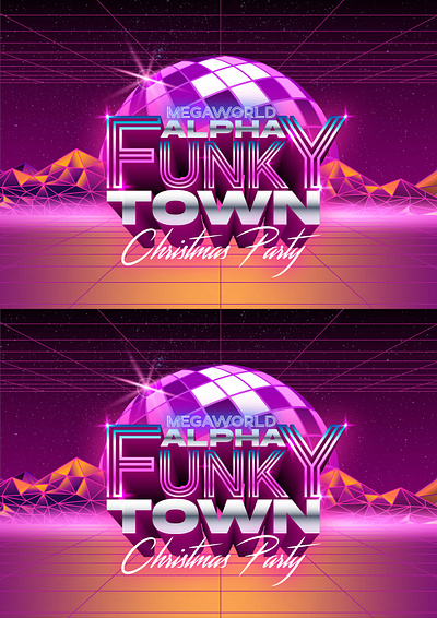 Christmas Party KV Theme: Funky Town graphic design illustration key visuals
