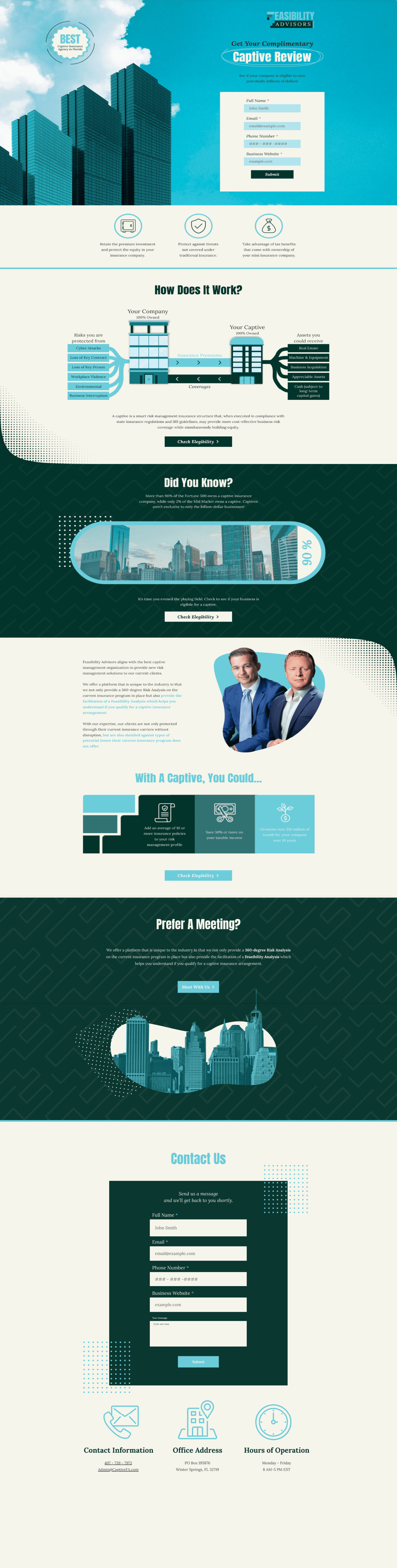 CaptiveFA - Insurance Website advisor advisors insurance insurance landing page insurance website landing page law web design