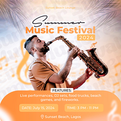 Summer Music Festival Design design flyer design graphic design graphics design israel oluwabusuyi social media designs