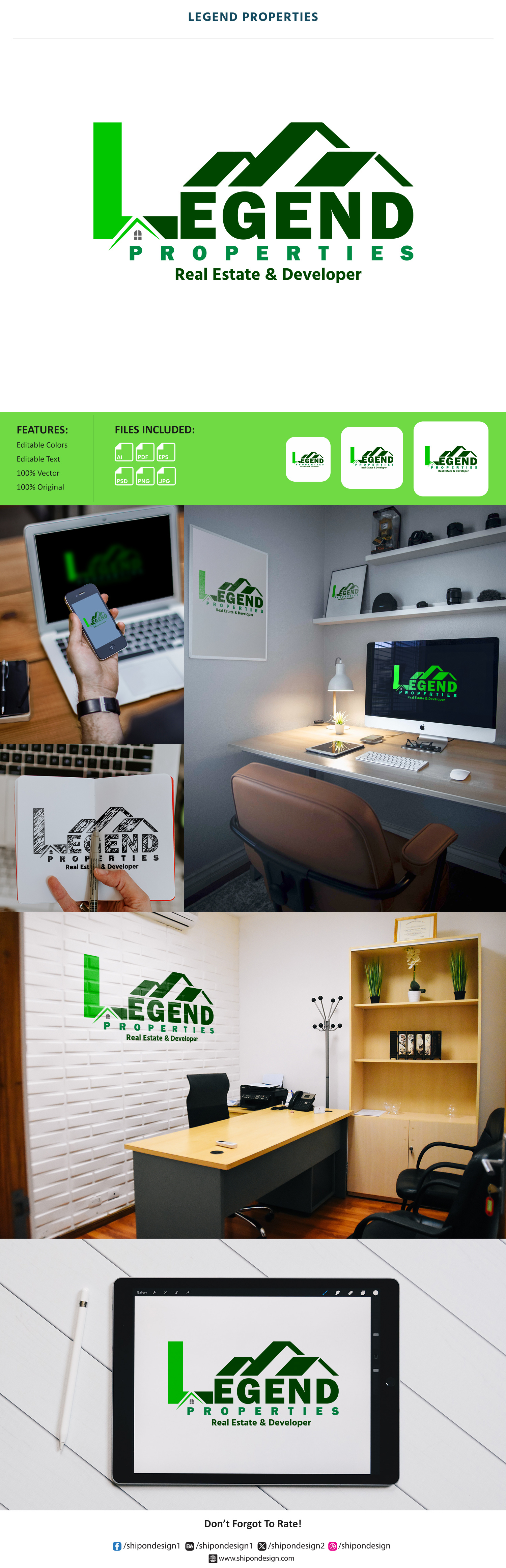 Real Estate Logo Design branding design free graphic design logo logo design real estate real estate logo design shipon design shipondesign vector