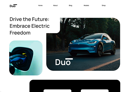 Duo-Electric Car Web UI Design branding car ui figma logo ui uiux webpage