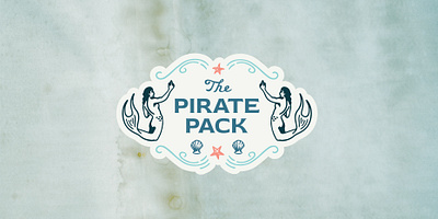 Pirate Pack book cover design digital illustration illustration series logo design mermaid logo
