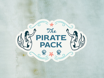 Pirate Pack book cover design digital illustration illustration series logo design mermaid logo